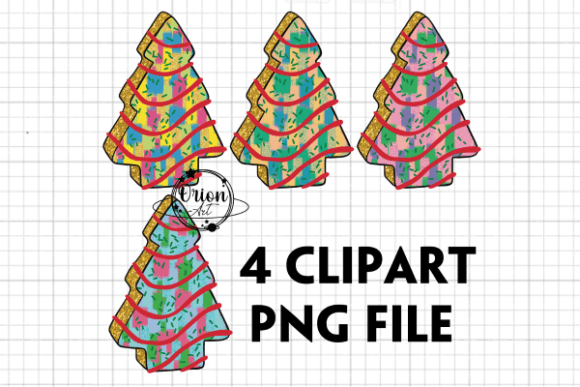 4 Christmas Tree Cake Clipart PNG: Illustrations Review