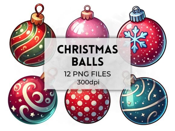 Christmas Balls Clipart Festive Ornament Illustrations