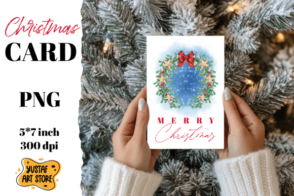 Christmas Card . Christmas Wreath Illustrations