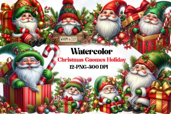 Christmas Gnomes Holiday Gnomes Illustrations