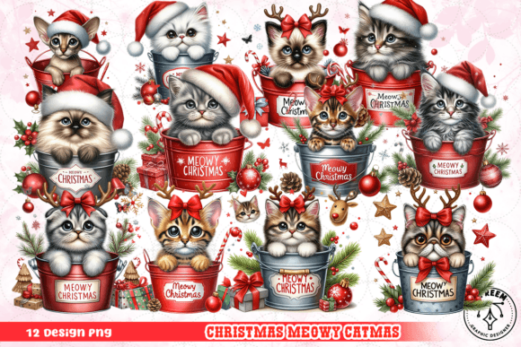 Christmas Meowy Catmas Clipart PNG Review
