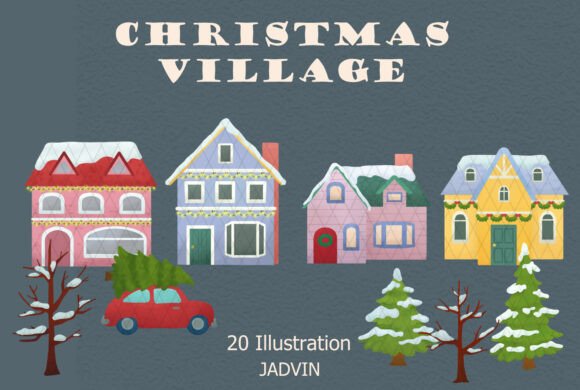 Christmas Village Clipart & Illustrations Review
