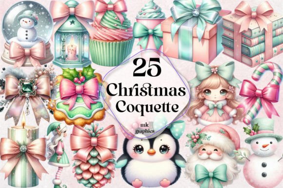 Coquette Christmas Clipart Bundle: Illustrations Review