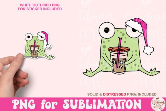 Funny Christmas Froggie PNG: Festive Illustrations