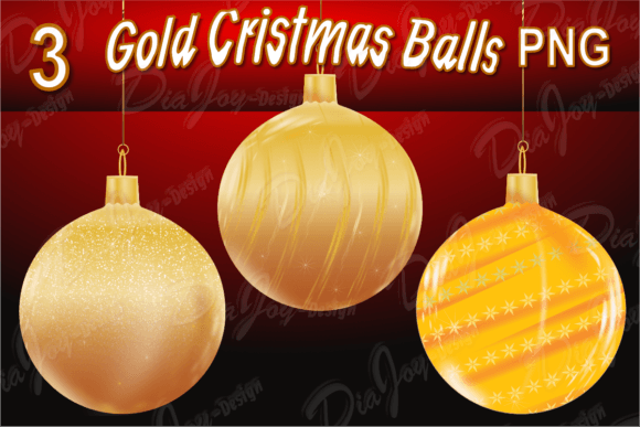 Gold Christmas Ball Cliparts: Premium Illustrations