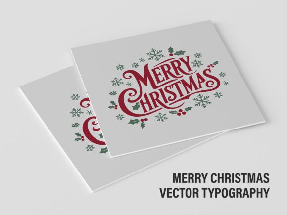 Merry Christmas Vector Typography V2 07 Illustrations