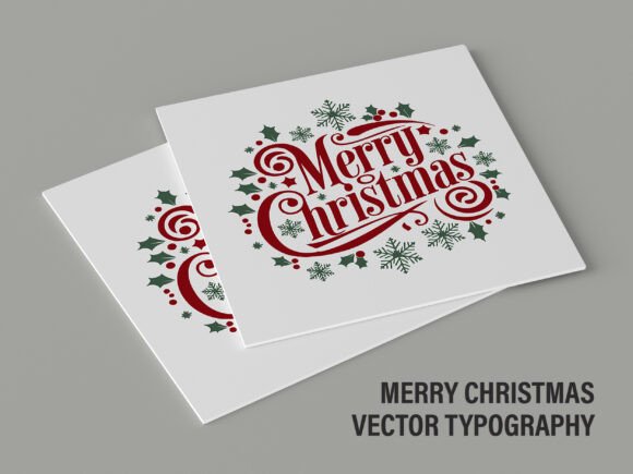 Merry Christmas Vector Typography V2 08: Festive Illustrations