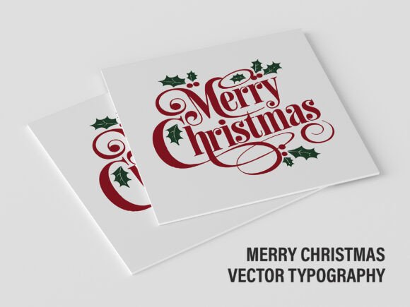 Merry Christmas Vector Typography V2 09: Festive Illustrations