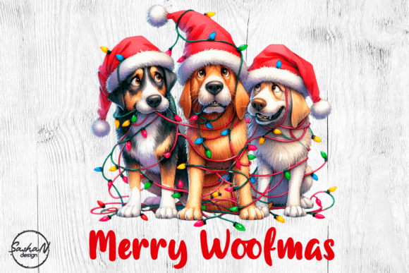 Merry Woofmas PNG: Festive Dog Illustrations