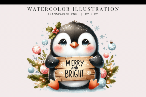 Penguin Christmas Clipart: Festive Illustrations
