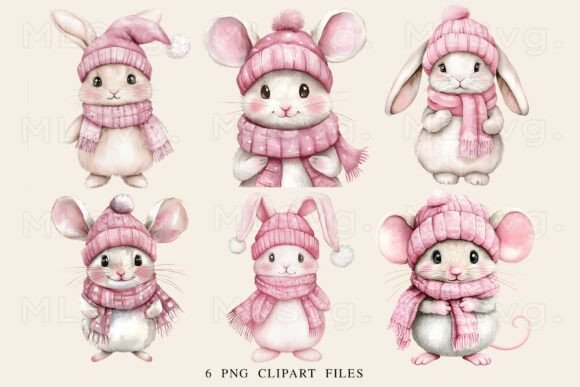 Pink Christmas Animals PNG Bundle Review