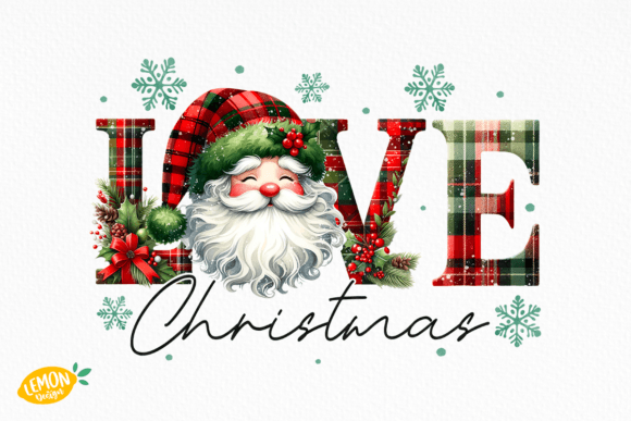 Plaid Christmas Love PNG: Festive Illustrations