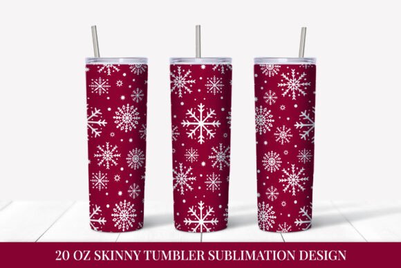 Red Christmas Tumbler Wrap: Festive Illustrations