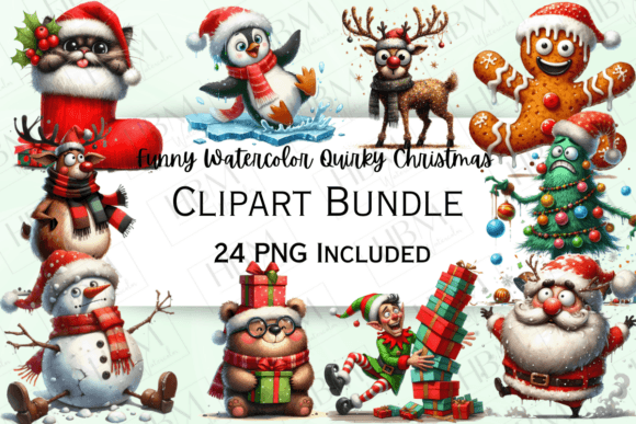 Review: Funny Quirky Watercolor Christmas Design