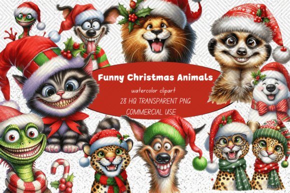 Reviewing 28 Funny Christmas Animals PNG Clipart B for Embroidery