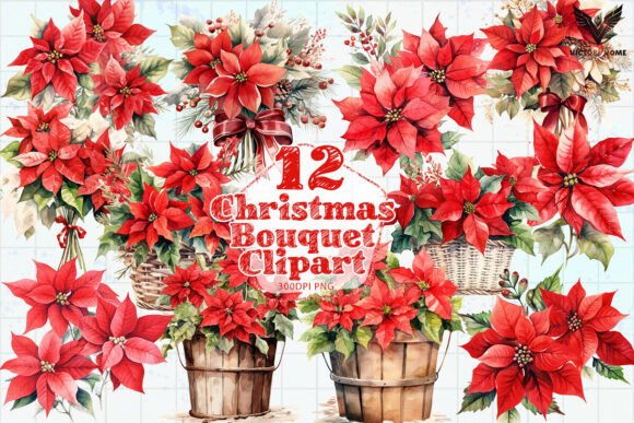 Reviewing Christmas Bouquet Clipart PNG for Stitching