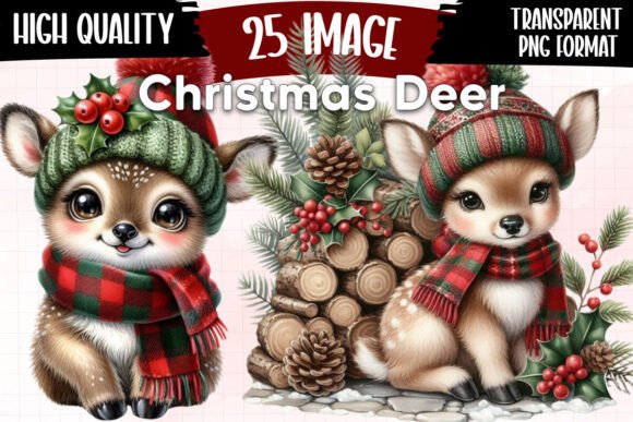 Reviewing Christmas Deer Clipart for Winter Embroidery