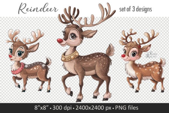 Reviewing Cute Christmas Reindeer PNG Clipart for Embroidery