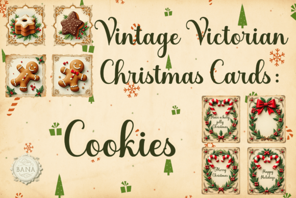 Vintage Christmas Cards Cookies Illustrations Review