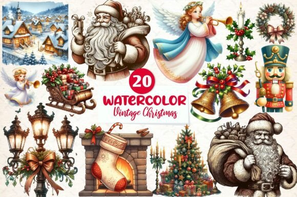 Vintage Drawing Christmas Clipart: Illustrations Review