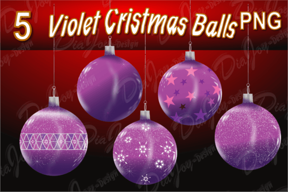 Violet Purple Christmas Ball Clipart: Illustrations