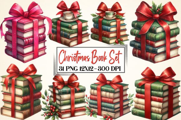 Watercolor Christmas Book Set Clipart: A Seller’s Guide to Festive Illustrations