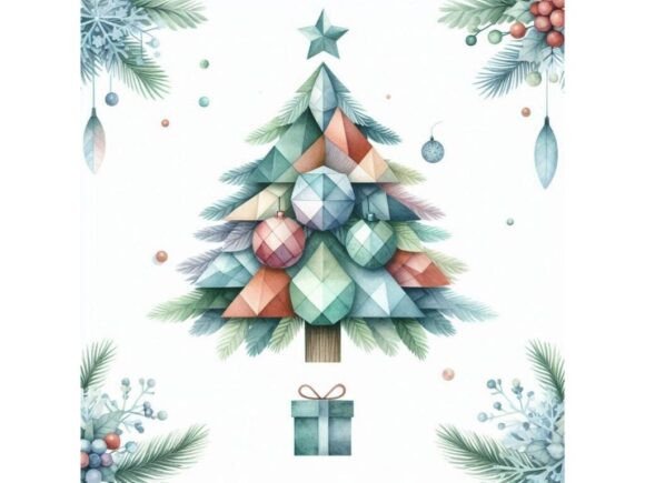 Watercolor Christmas Tree Illustrations Review